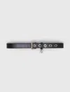 Maje Leather Belt With Miss M Buckle In Black