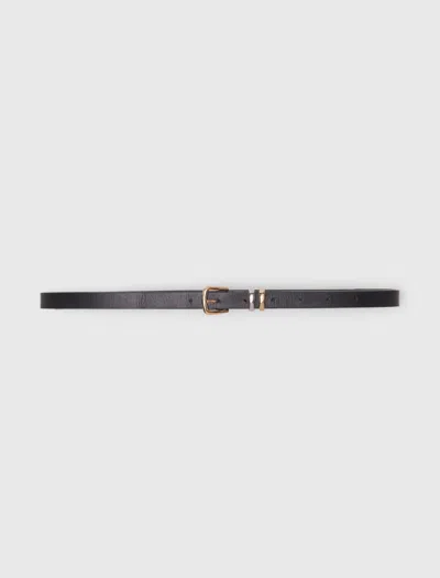 MAJE MAJE WOMAN'S LEATHER SLIM BELT WITH SQUARE BUCKLE FOR FALL/WINTER