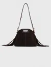 Maje Woman's Leather Suede Leather Miss M Bag For Fall/winter In Brown