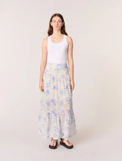 MAJE FLORAL MAXI SKIRT