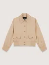 Maje Linen And Cotton Bomber Jacket In Beige