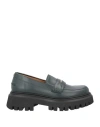 Maje Woman Loafers Dark Green Size 8 Leather