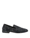 Maje Woman Loafers Midnight Blue Size 8 Textile Fibers In Blue