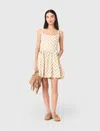 Maje Short Flared Patterned Dress In Neutral