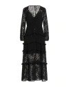 Maje Tiered Metallic Knitted Midi Dress In Black