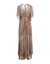 Maje Woman Maxi Dress Camel Size 8 Viscose In Brown