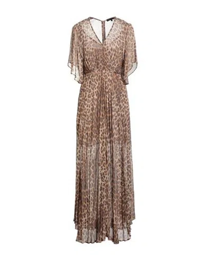 Maje Woman Maxi Dress Camel Size 8 Viscose In Brown