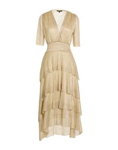 Maje Woman Maxi Dress Gold Size 2 Polyester, Metal Fiber In Multi