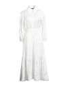 Maje Woman Maxi Dress White Size 6 Viscose, Linen, Modal In White