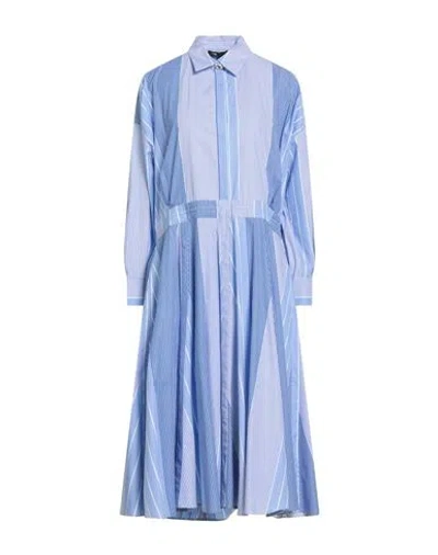 Maje Woman Midi Dress Azure Size 10 Cotton In Multi