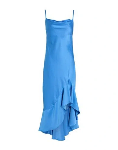 Maje Woman Midi Dress Azure Size 8 Polyester In Blue
