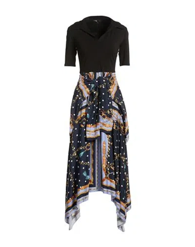 Maje Woman Midi Dress Midnight Blue Size 2 Viscose, Polyester, Elastane In Black