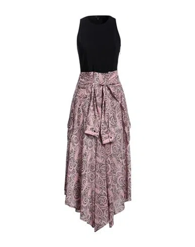 Maje Woman Midi Dress Pink Size 8 Polyester, Metallic Fiber, Cotton, Elastane