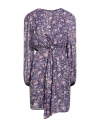 Maje Woman Midi Dress Purple Size 8 Viscose, Polyester In Purple