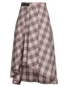 Maje Asymmetric Wrap-effect Checked Tweed Midi Skirt In Beige