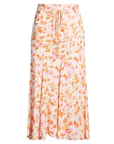 Maje Woman Midi Skirt Light Pink Size 10 Viscose