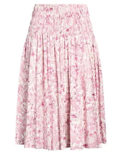 Maje Woman Midi Skirt Magenta Size 2 Cotton