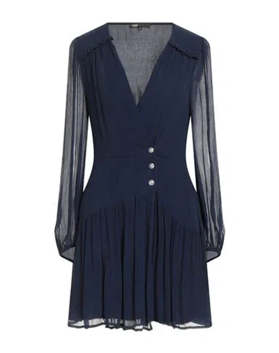Maje Woman Mini Dress Blue Size 10 Cupro