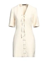 Maje Woman Mini Dress Cream Size 8 Cotton, Acrylic, Polyester, Polyamide In White