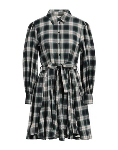 Maje Woman Mini Dress Dark Green Size 8 Cotton