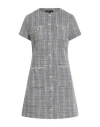 Maje Woman Mini Dress Grey Size 8 Cotton, Acrylic, Polyester, Polyacrylic, Viscose In Gray