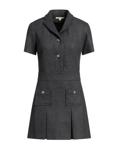 Maje Woman Mini Dress Lead Size 8 Wool, Synthetic Fibers, Elastane In Grey