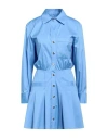 Maje Audrela Long Sleeve Cotton Blend Shirtdress In Blue