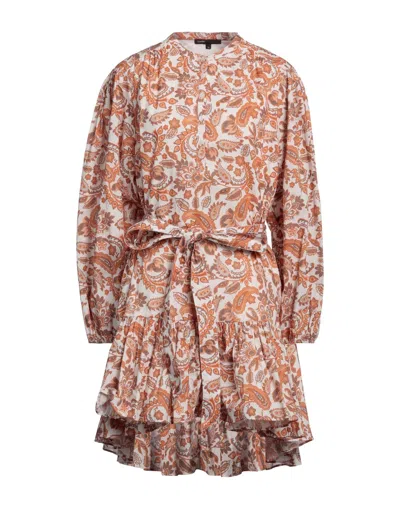 Maje Short Dresses In Orange