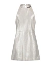 Maje Woman Mini Dress Platinum Size 10 Viscose, Acetate, Metallic Fiber In Grey