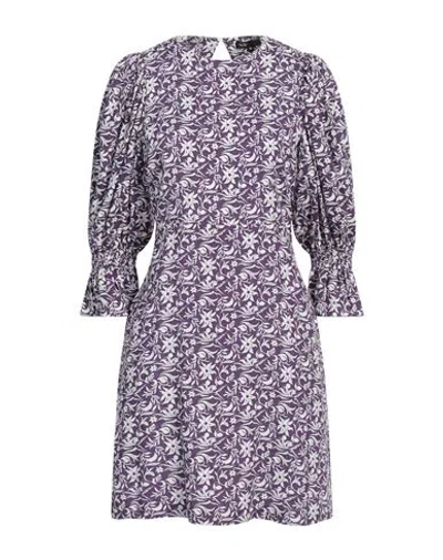 MAJE MAJE WOMAN MINI DRESS PURPLE SIZE 10 LINEN, VISCOSE