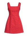 Maje Minikleid Aus Tweed Aus Einer Baumwollmischung In Red