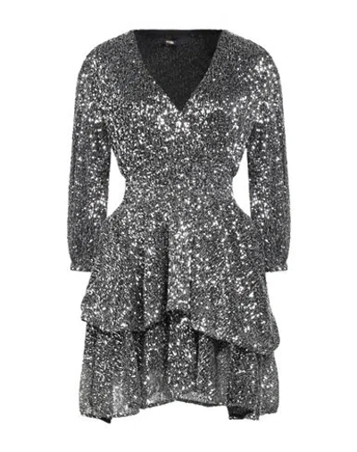 Maje Woman Mini Dress Silver Size 6 Recycled Polyester, Metallic Fiber
