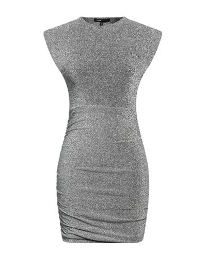 Maje Woman Mini Dress Silver Size 6 Polyamide, Metallic Fiber, Elastane