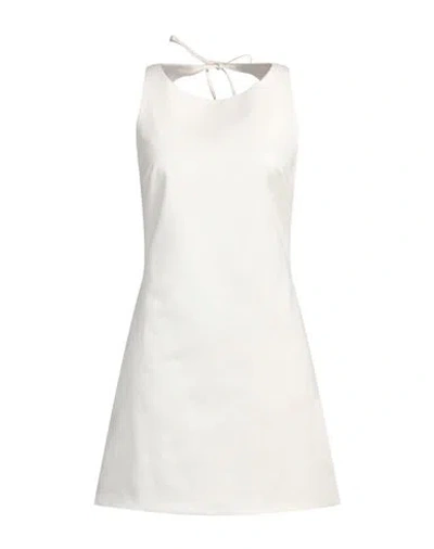 Maje Woman Mini Dress White Size 10 Cotton, Lyocell, Elastane