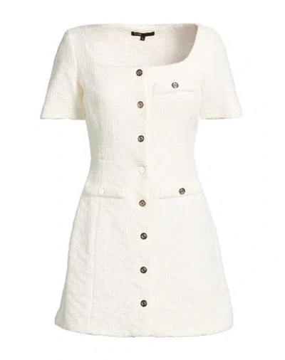 Maje Woman Mini Dress White Size 8 Cotton, Polyamide