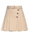Maje Woman Mini Skirt Beige Size 10 Cotton In Beige