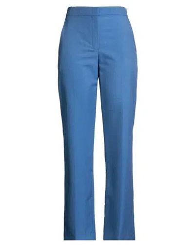 Maje Woman Pants Blue Size 10 Polyester, Modal, Virgin Wool