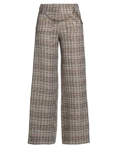 Maje Woman Pants Brown Size 10 Cotton, Viscose, Acrylic, Metallic Fiber, Polyamide