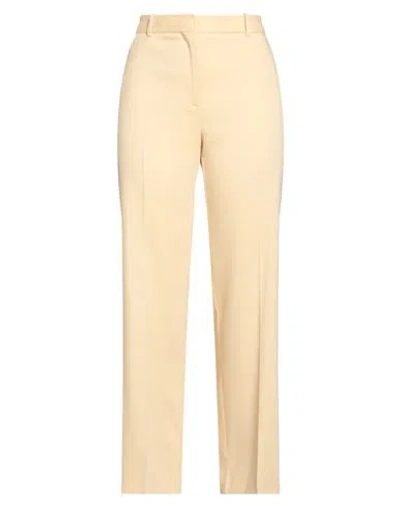 Maje Herringbone Linen-blend Straight-leg Pants In Beige