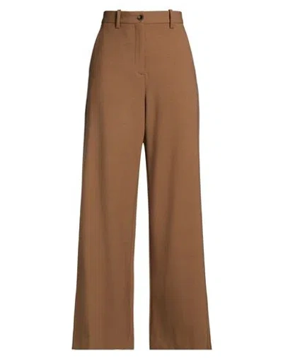 Maje Woman Pants Khaki Size 10 Wool, Polyester, Elastane In Brown