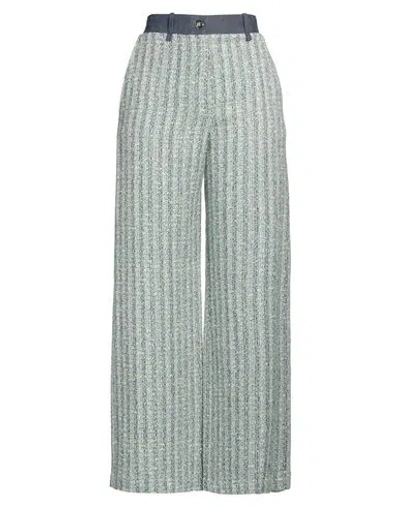Maje Woman Pants Light Green Size 10 Cotton, Viscose, Synthetic Fibers, Metallic Fiber