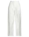 Maje Cotton Pleated Wide Trousers In White