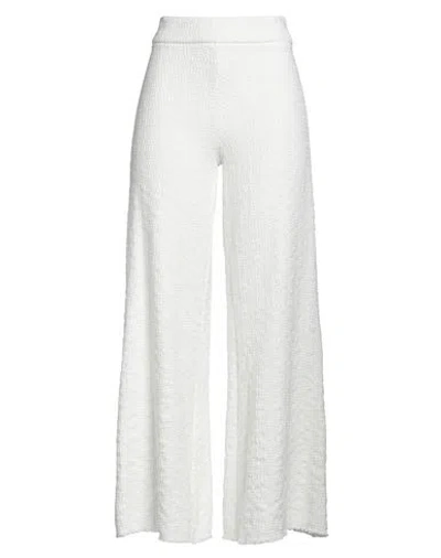 Maje Woman Pants White Size 6 Cotton, Polyamide