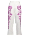 Maje Woman Pants White Size 8 Cotton, Polyester In White