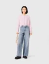 Maje Woman's Polyamide Jewelled Bow Cardigan For Spring/summer In Pink
