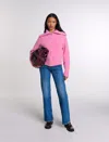 Maje Wool-blend Cardigan In Pink