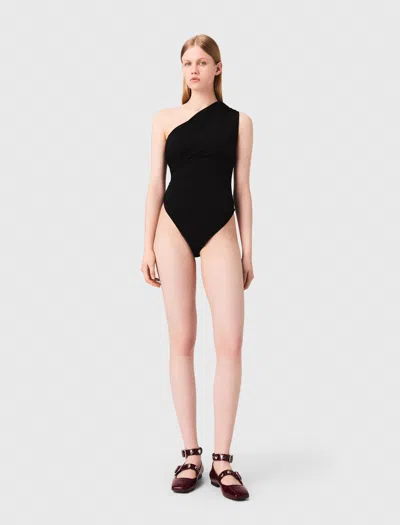 Maje Woman's Polyester Asymmetric Bodysuit For Fall/winter