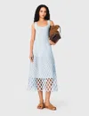 Maje Crochet Dress With Removable Lining In Blue
