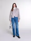Maje Bibi Faux Fur Jacket In Grey