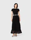Maje Woman's Polyester Embroidered Basket-weave Knit Skirt For Spring/summer In Black